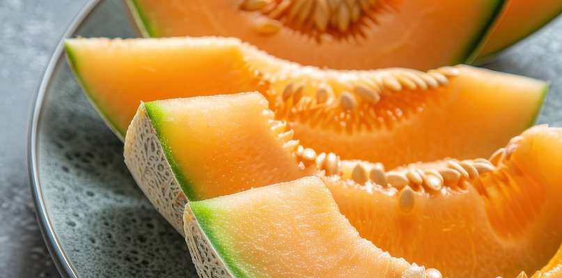 melon dans une assiette